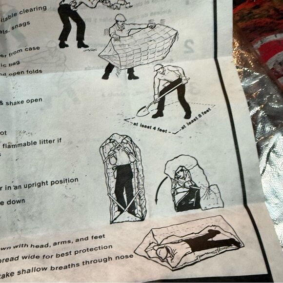 80s Fire Shelter Kit w Yellow Canvas Case & Instructions - Firefighter Gear - Picture 9 of 9